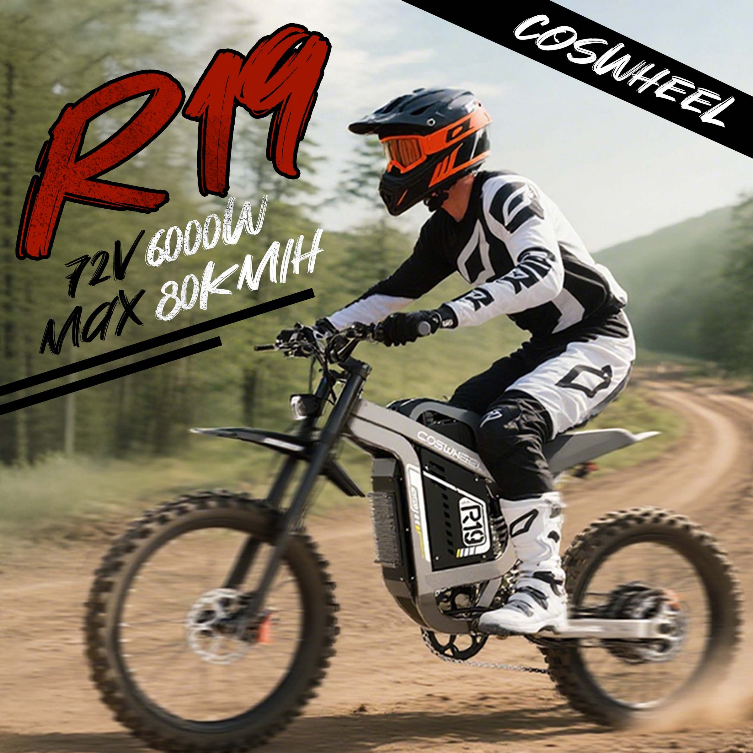 Coswheel R19 Electric Dirt Bike | 72V 6000W Motor Electric Motorcycle E ...